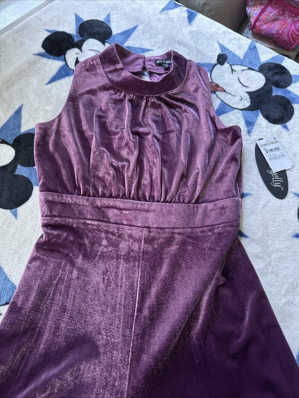 Ava & Yelly Nordstrom Girls Size 14 Mock Neck Velour Jumpsuit Purple Elegant NWT